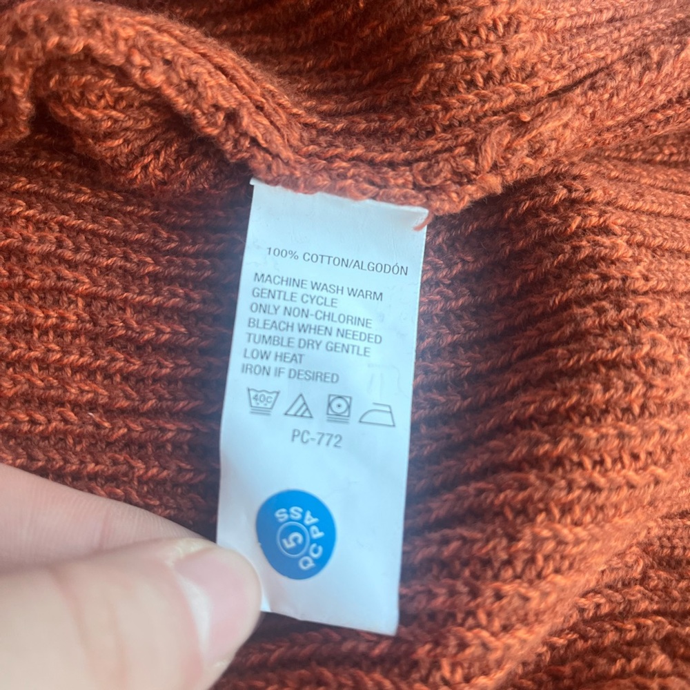 Vintage‎ Rust G.H. Bass & Co. Button Up Mock Neck Sweater - Picture 5 of 5